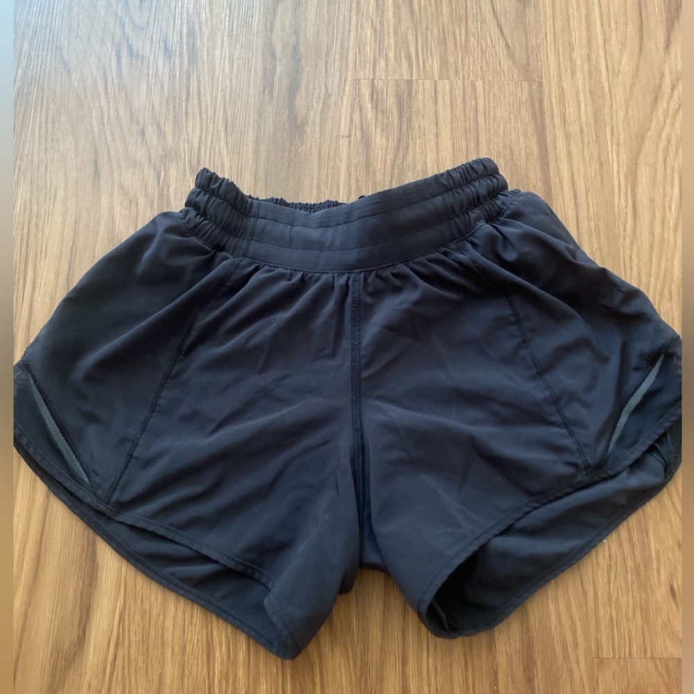 Size 2 black Lululemon Hotty Hot shorts